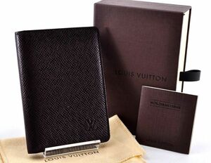 未使用 Louis Vuitton ルイヴィトン ポルトカルト ヴェルティカル タイガ カードケース 定期入れ レザー 革 ブラウン 茶色 箱付き N11802