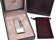 dunhill ダンヒル ライター シルバー 銀 柄なし シンプル 上品なデザイン 高級感溢れる 正規品 箱、保存袋付き B2697_画像1