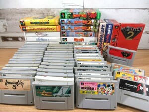 1ZC「1円～ スーパーファミコン ソフト まとめて計６６本セット」SFC ジャンク 状態悪 現状 箱入り有 ドンキーコング MOTHER2 スパーマリオ