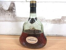 1ZC「未開栓 COGNAC Hennessy XO コニャック ヘネシー」液面低下 700ml 40％ ブランデー グリーンボトル 古酒 現状_画像1