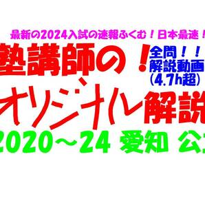 塾講師オリジナル 数学解説 全問解説動画付!! 愛知 公立高入試 2020-24 高校入試 過去問