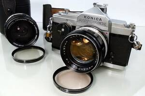 K/ KONICA　コニカ　AUTOREX　HEXANON 1:1.4 f=57mm + 1:2.8 f=35mm　一眼レフ　カメラ　おまとめ　0201-4