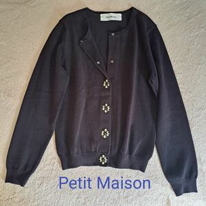 Petit Maison プチメゾン カーディガン ビジュー　黒