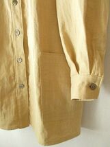 ハンドメイド・木綿の茶系の厚地のダブルガーゼで作ったシャツ・着丈７６ｃｍ・ポケット付き　_画像8