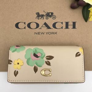 COACH ★大人気★ 6リング キーケース フローラルプリント 花柄 CI208 B4RHR 新品