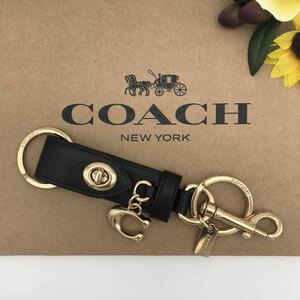 COACH charm * great popularity * trigger snap bag charm Gold black CR727 GDBLK new goods 