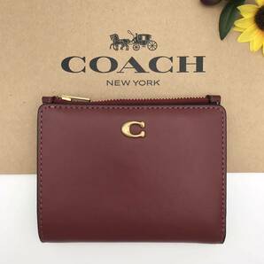 COACH 財布 ★大人気★ バイフォールド スナップ ウォレット ブラス チェリー C8435 B4/CY 新品