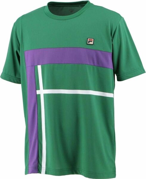 FILA フィラ テニスウェア 半袖Tシャツ ロゴTシャツ ゲームシャツ VM5601 グリーン(緑) メンズM 新品