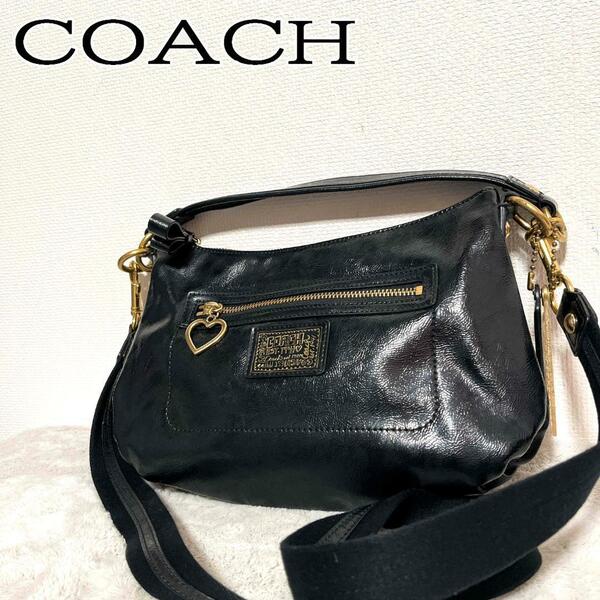 美品COACH コーチショルダーバッグハンドバッグブラック黒グラフィティロゴ