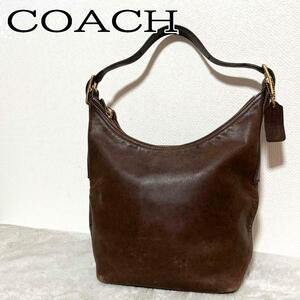 美品COACH コーチセミショルダーバッグトートバッグブラウン茶