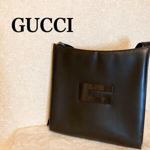 レアGUCCI グッチセミショルダーバッグトートバッグダークブラウン