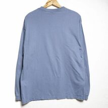 90's 00's ピューリタン クルーネック コットン Tシャツ 長袖 (M) スチールブルー系 無地 ロンＴ 90年代 旧タグ オールド PURITAN Y2K_画像2