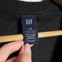 00's ギャップ GAP メリノウール ニット カーディガン (L) 濃灰 薄手 00年代 旧タグ オールド Y2K 2004年製_画像7