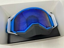 FLY Racing スノーモービル スノー UV ゴーグル ZONE PRO SNOW GOGGLE ブルー/ホワイト 偏光 ブルーミラースモーク レンズ ● 新品未使用_画像10