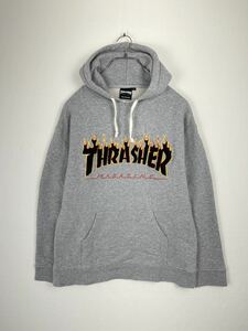 512 THRASHER San francisco スラッシャー ファイヤー ステッチ コットン フルジップ パーカー サイズ M 実寸参照