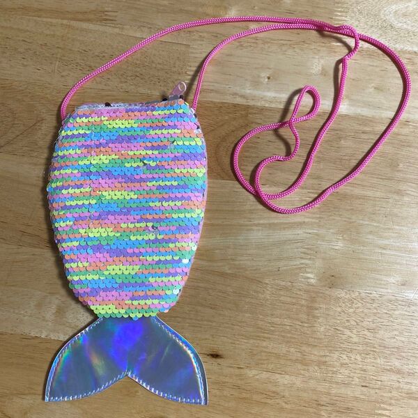 美品 マーメイドポーチ スパンコール 人魚 沖縄 約17cm 財布 小銭入れ ポーチ H&M
