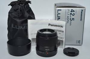 [ finest quality goods ] Panasonic micro four sa-z for Lumix G 42.5mm/ F1.7 ASPH. / POWER O.I.S. black H-HS043-K #6675