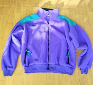 希少 Columbia コロンビア フルジップ フリースジャケット メンズ /XL ターコイズグリーン/80～90年代初期/USA