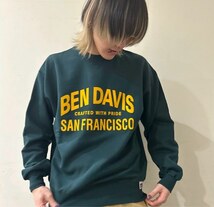 MO/BEN DAVIS (ベンデイビス) Flocky Logo Crew Sweat B.GREEN(51) Lサイズ C-24380041_画像2