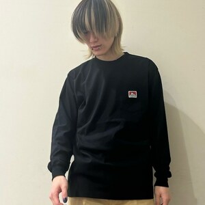 MO/BEN DAVIS (ベンデイビス) LONG SLEEVE POCKET TEE(REGULAR) BLACK(01) XLサイズ C-23780029