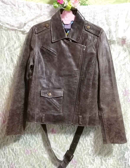 茶色ブラウン豚皮100%コート/外套/アウター Brown pig skin 100% coat mantle, コート, コート一般, Mサイズ