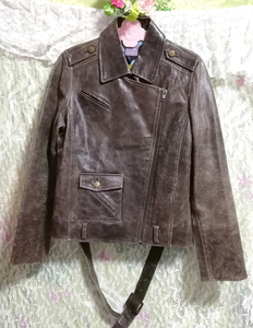 100% brown pigskin coat/cloak/outer,coat,coat in general,medium size