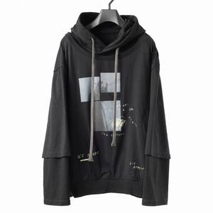 A.F ARTEFACT LAYERED TEE HOODIE 定価35200円 エーエフアーティファクト N/07 n07 incarnation リックオウエンス JULIUS ユリウス 