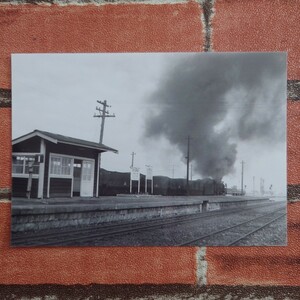 【栄光のSL】★国鉄時代★志文駅★室蘭本線/蒸気機関車/鉄道写真(8.9×12.7) F−10