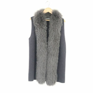  beautiful goods theory luxe theory 6302752 fur gilet 38 9 number corresponding wool 100% fox fur lady's AO1612A8
