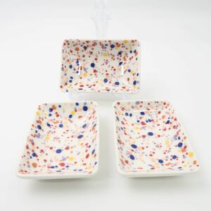 美品 iittala イッタラ キュリアス マインド オブ オイバトイッカ 小皿 豆皿 3枚 角皿 ヘレ 北欧 フィンランド アメジスト SY8122B2