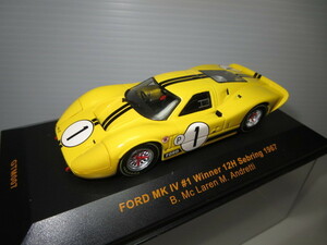 1/43　FORD MK Ⅳ　#1 Winner 12H Sebring 1967 ixoミニカー　　24/1M(2)1-7