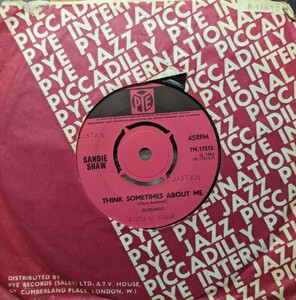 ☆SANDIE SHAW/THINK SOMETIMES ABOUT ME1966'UK PYE 7INCH