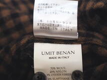 UMIT BENAN ウミットベナン 15AWフーデッドウールチェックネルシャツ48茶×黒 Italy製_画像4