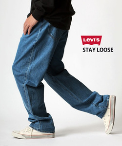 新品タグ付き8800円を■Levi'sリーバイス/STAY LOOSステイルーズユーズドブルーデニム 29037-0017/34■在庫限り■ 