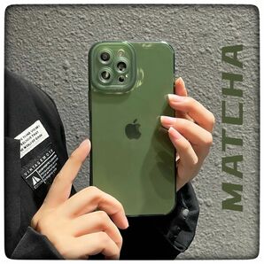 iPhoneケース　13 14 Plsu Pro Max　クリア　グリーン　抹茶　透明 iPhone 　アイフォンケース　カバー