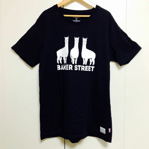 BAKER STREET Tシャツ ブラック 半袖 半袖Tシャツ 黒 アルパカ プリント