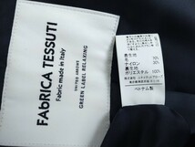 ●グリーンレーベルリラクシング UNITED ARROWS 紺色 ネイビー テーラード コート シンプル 上質素材 FAbRICA 36 used _画像5