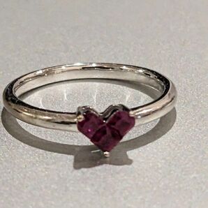 ９号 0.25ct スタージュエリー　STAR JEWELRY K18WG ミステリアスハート ルビー リング　