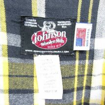 USA製 サイズ M Johnson Woolen Mills ウール フード パーカー ジャケット コート 裏地 チェック ブラック 古着 ビンテージ 3F0916_画像4