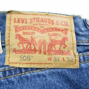 新品 未使用 サイズ W31 L32 Levi’s 505 ストレート デニム パンツ ジーンズ ジーパン ブルー リーバイス 古着 ビンテージ 3F1513の画像3