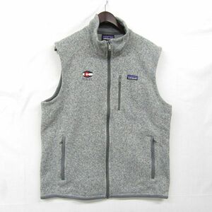 PatagoniaサイズL ベター セーター フリース ベスト ジップアップ ジレ グレー 企業ロゴ 刺繍 パタゴニア 古着 ビンテージ 3F1707