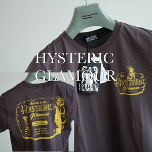 新品タグ付き HYSTERIC GLAMOUR ガール 両面プリント Tシャツ ブラウン ヒステリックグラマー ロゴ