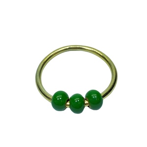 BOTTEGA VENETA Bottega Veneta кольцо кольцо аксессуары мелкие вещи бисер Ag925 Gold зеленый [9 номер ]