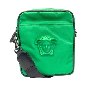 [ new goods unused ]VERSACE Versace mete.-sa shoulder bag body bag shoulder .. diagonal .. Logo nylon green 