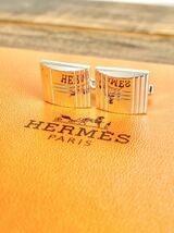 ☆超希少美品☆ 新品仕上げ HERMES エルメス ケリー ロック ケリーロック カデナ カフリンクス Hロゴ カフス カフスボタン 送料無料 Ag925_画像4