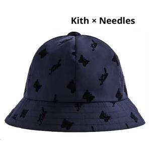 【美品★即完売品】Kith×Needles キス ニードルス Bermuda Bucket Hat Cap コラボ商品 バミューダバケットハット 蝶 Mサイズ