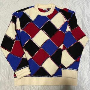 COOHEM Modern Argyle Knit Sweater L 米富繊維 ニット セーター アーガイル メンズ トップス