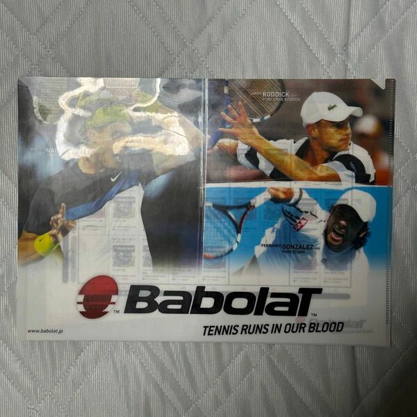  Babolat A4クリアファイル バボラ テニス ラケット ラファエル・ナダル アンディ・ロディック ATP ステーショナリー