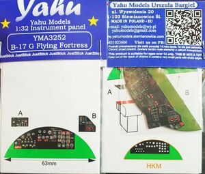 ヤフーモデル YMA3252 1/32 B-17G フライングフォートレス 計器盤 （HKモデル用）