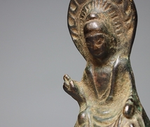 【都涼音】時代古銅　仏像　釈迦如来像　朝鮮高麗李朝　仏教美術_画像7